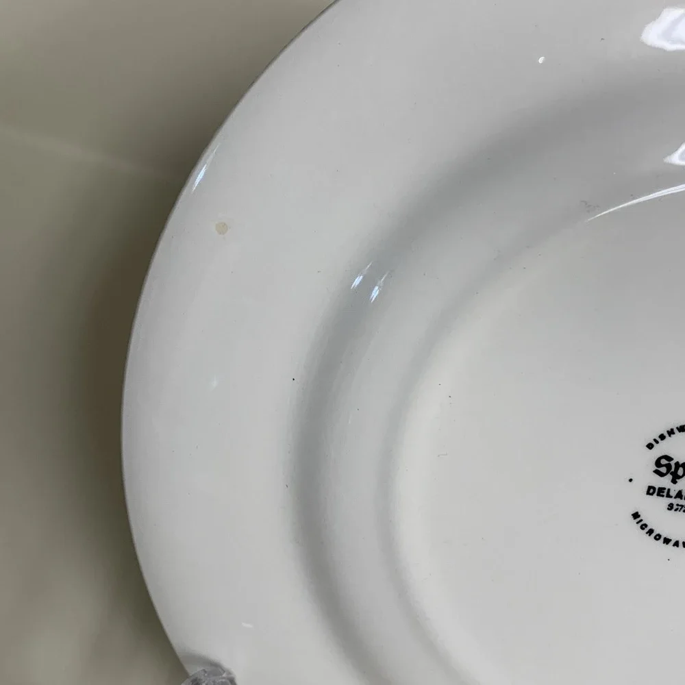 3 Spode Delamere Brown Earthenware Salad Plate England Imperial Flower Rim 7 7/8